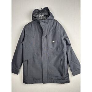 Walls Jacket Mens Medium Black Puffer Hooded Polyester Outdoor Goods Zip Up